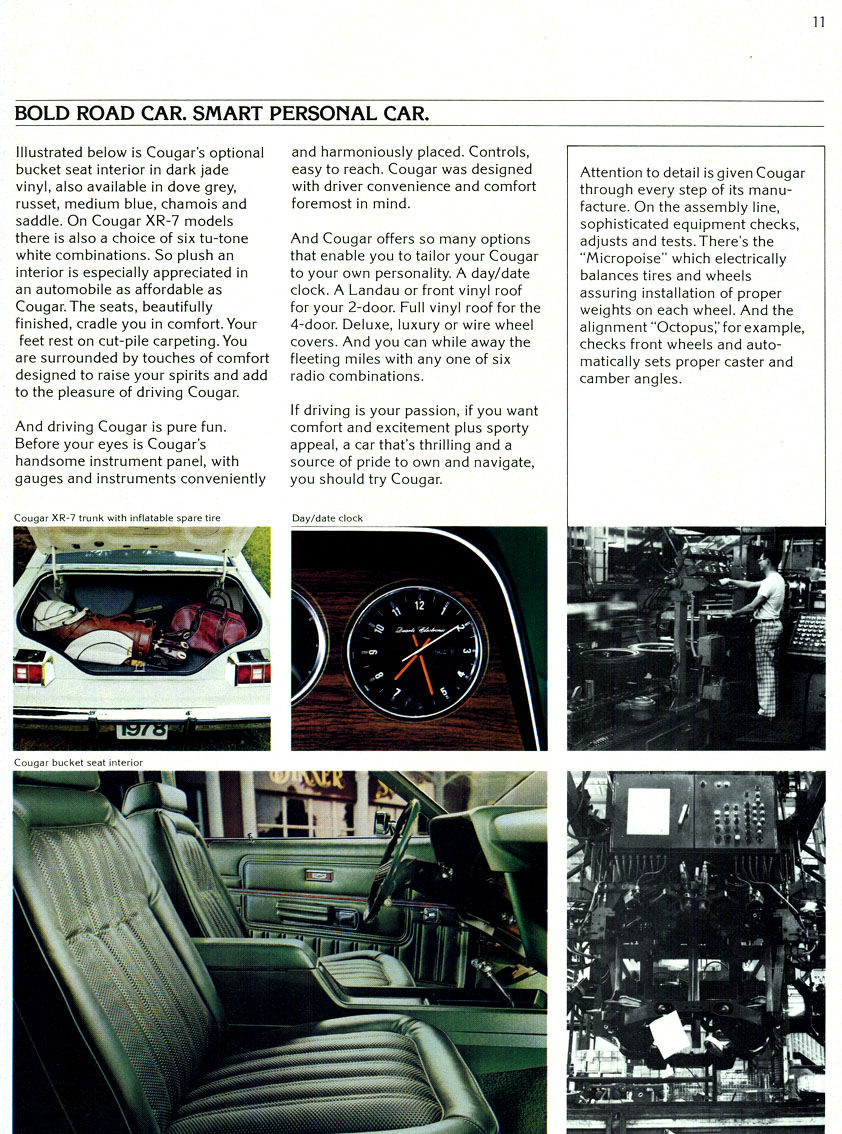 1978 Mercury Cougar Brochure Page 11